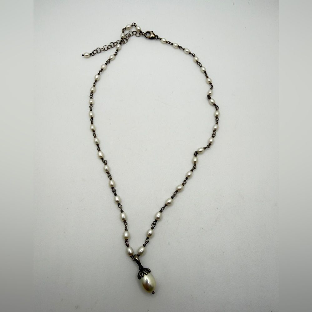 16" w/ 2.5 ext cultured‎ pearl and STERLING SILVER, 925 necklace!